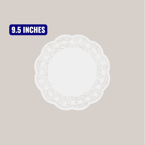مفارش ورقية دائرية للاستعمال مرة واحدة 9.5 إنش – أبيض، عبوة 250 قطعة