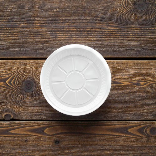 طبق بلاستيك دائري رقم 18 – أبيض – عبوة 50 قطعة