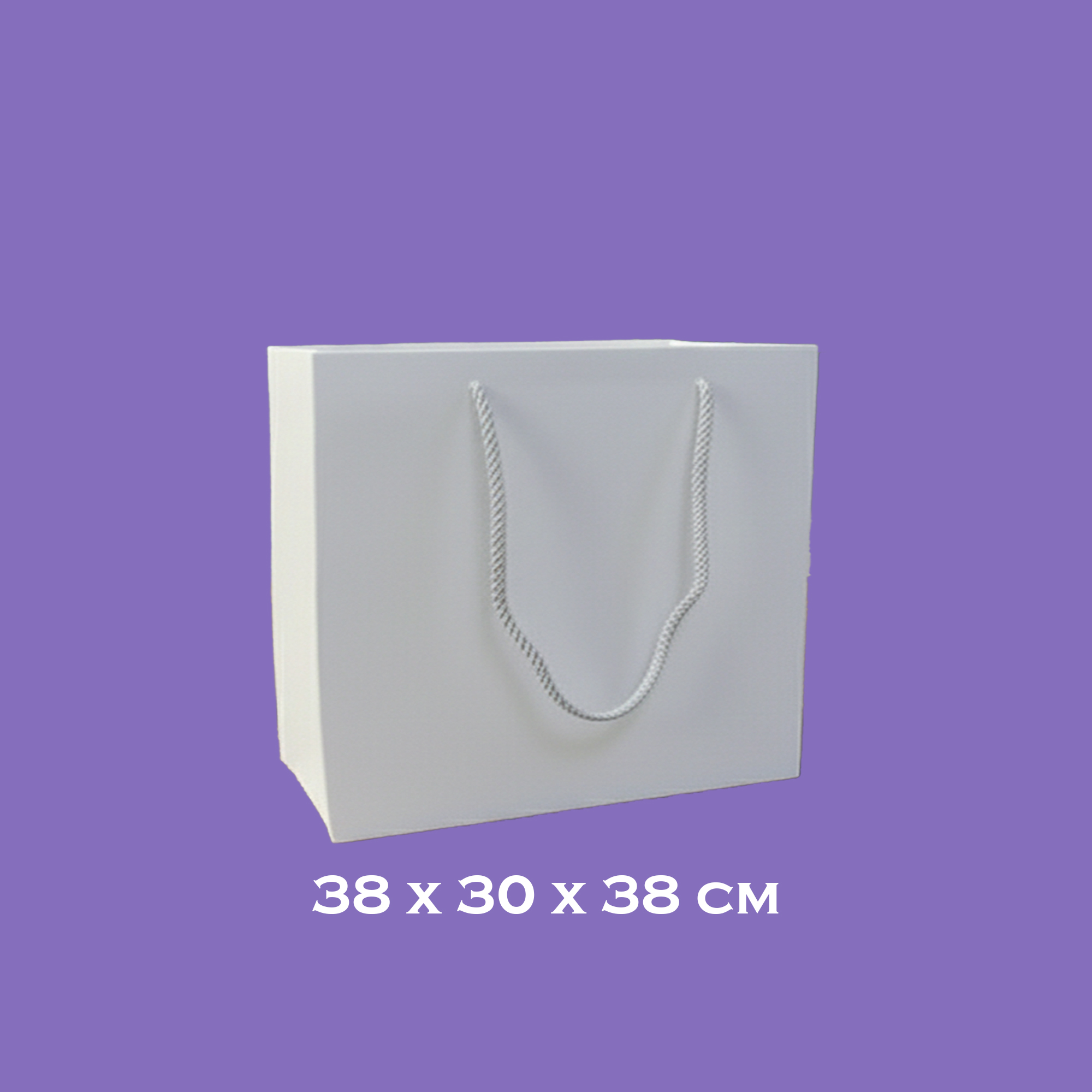 كيس هدايا كرتون فاخر أبيض – 38 × 30 × 38 سم