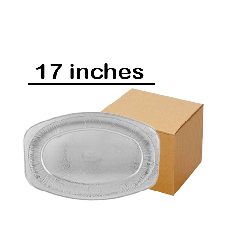 صحون ألمنيوم بيضاوية 65180 (17 بوصة) – 50 قطعة (كرتون)