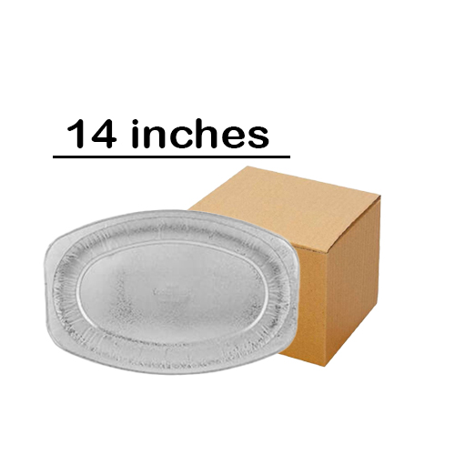 صحون ألمنيوم بيضاوية 6586 (14 بوصة) – عبوة 50 قطعة (كرتون)