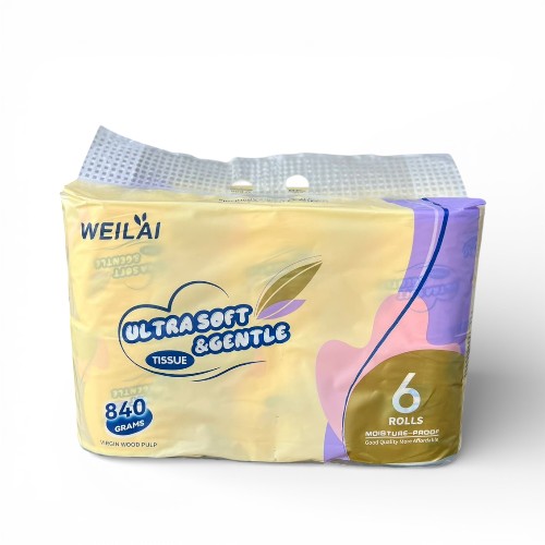 مناديل تواليت ويلاي فائقة النعومة واللطف – 840 جم | 6 لفات | 5 طبقات | لب خشب بكر