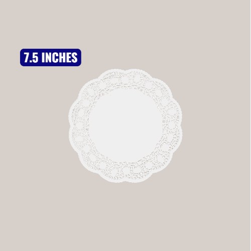 مفارش ورقية دائرية للاستعمال مرة واحدة 7.5 إنش – أبيض، عبوة 250 قطعة