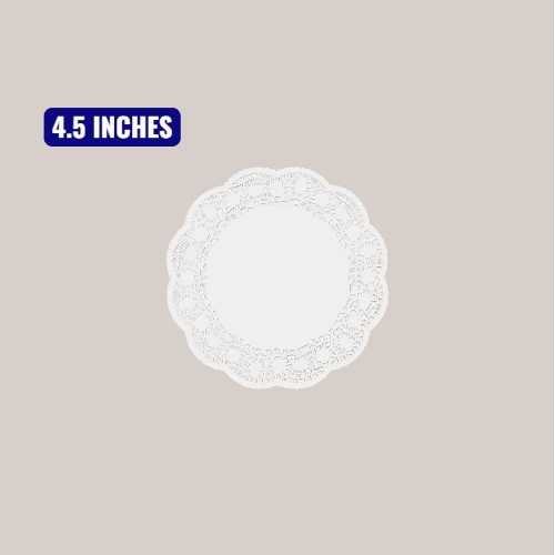 مفارش ورقية دائرية للاستعمال مرة واحدة 4.5 إنش – أبيض، عبوة 250 قطعة