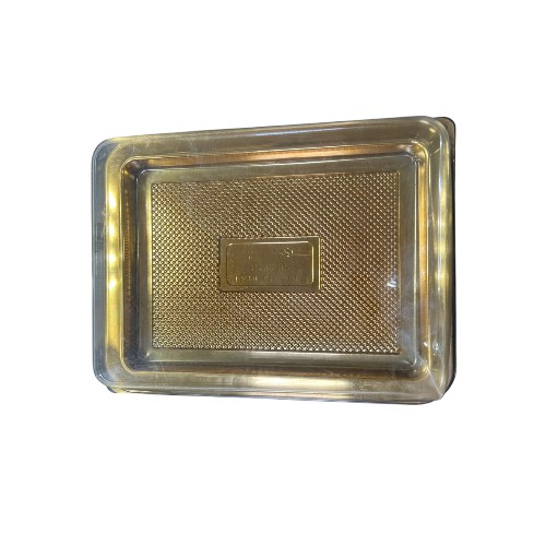 علبة كيك ذهبية مستطيلة وسط – JS6805 – عبوة 3 قطع