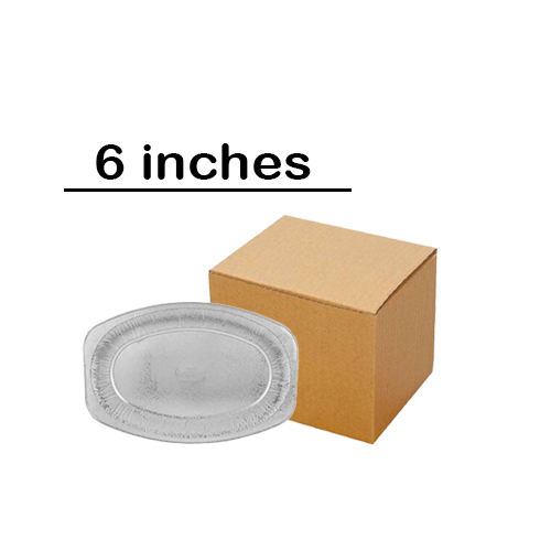 صحون ألمنيوم بيضاوية 6550 (6 بوصة) – عبوة 150 قطعة (كرتون)